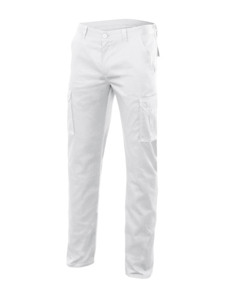 PANTALON MULTIBOLSILLO STRETCH. BLANCO TALLA 34-64